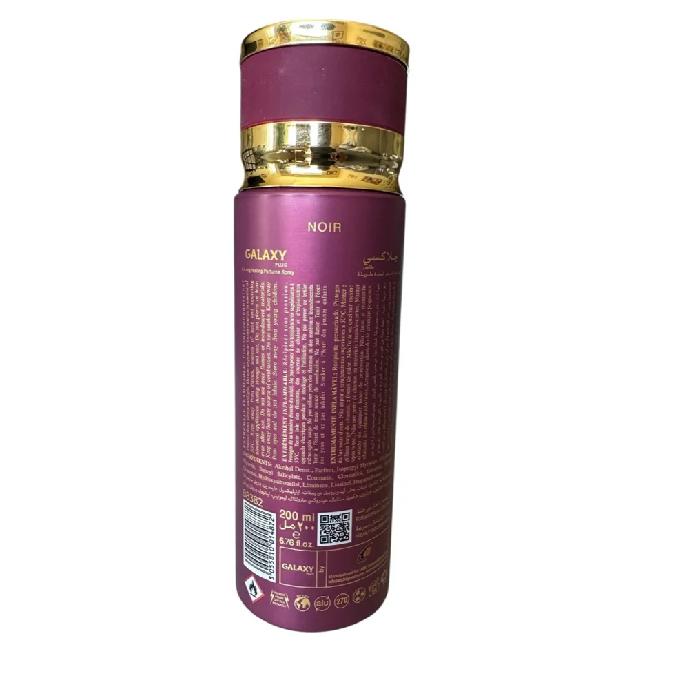 Body Spray Galaxy Plus Concept Noir Perfumed Spray 200ml/6.67oz NEW